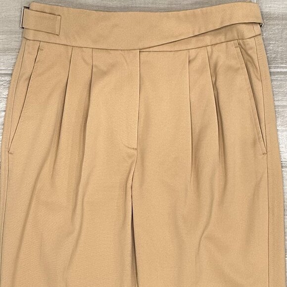 Reiss Camber Pleat Front Tapered Ankle Trousers Pants in Tan Women's Size 6 - Picture 7 of 16